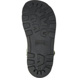 Brutus Fur Cushion Back Velcro Strap Leather Sandals, Green