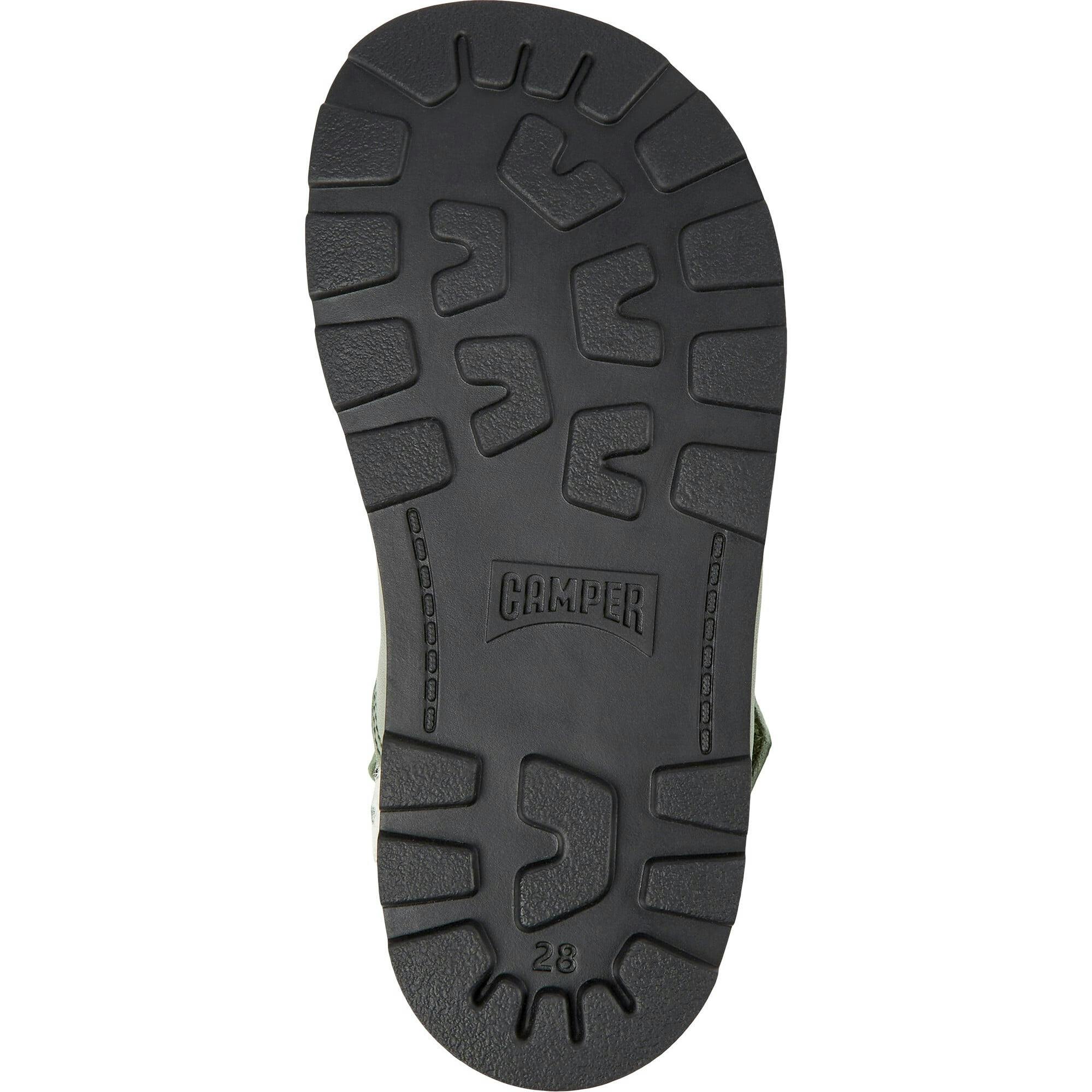 Brutus Fur Cushion Back Velcro Strap Leather Sandals, Green
