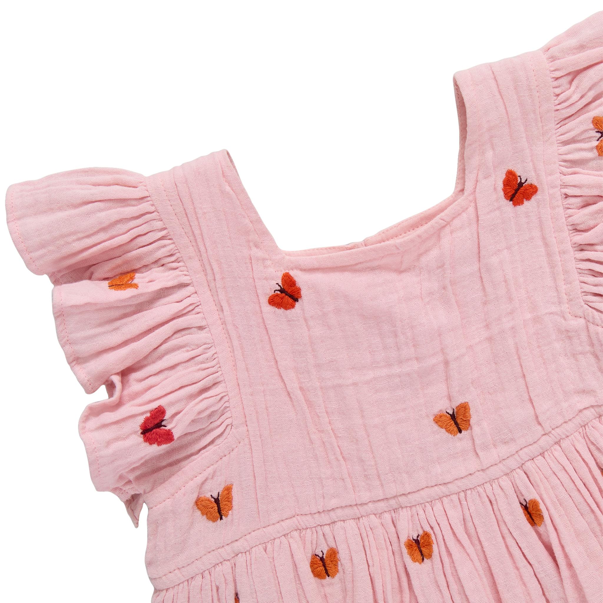 Girls Elsie Dress - Butterfly Embroidery