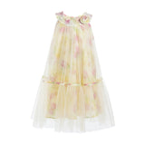Yellow Rosamira Floral Tulle Dress