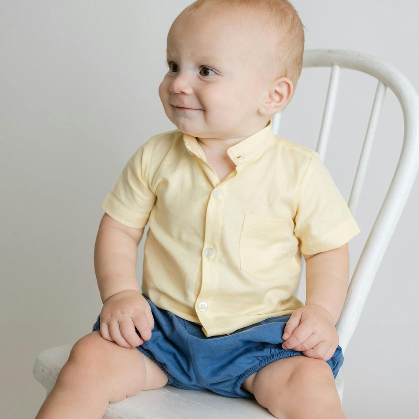 Blue Linen Diaper Cover