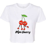 Mon Cherry Print Boxy Oversized Crew Neck Tee, Prints