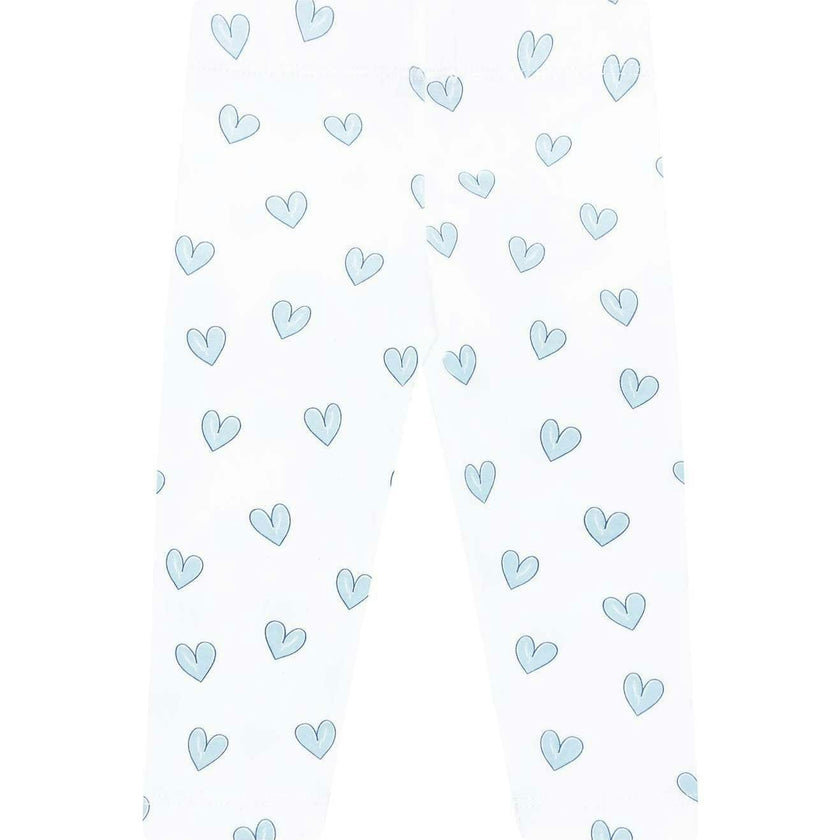 Blue Heart Print Pima Leggings