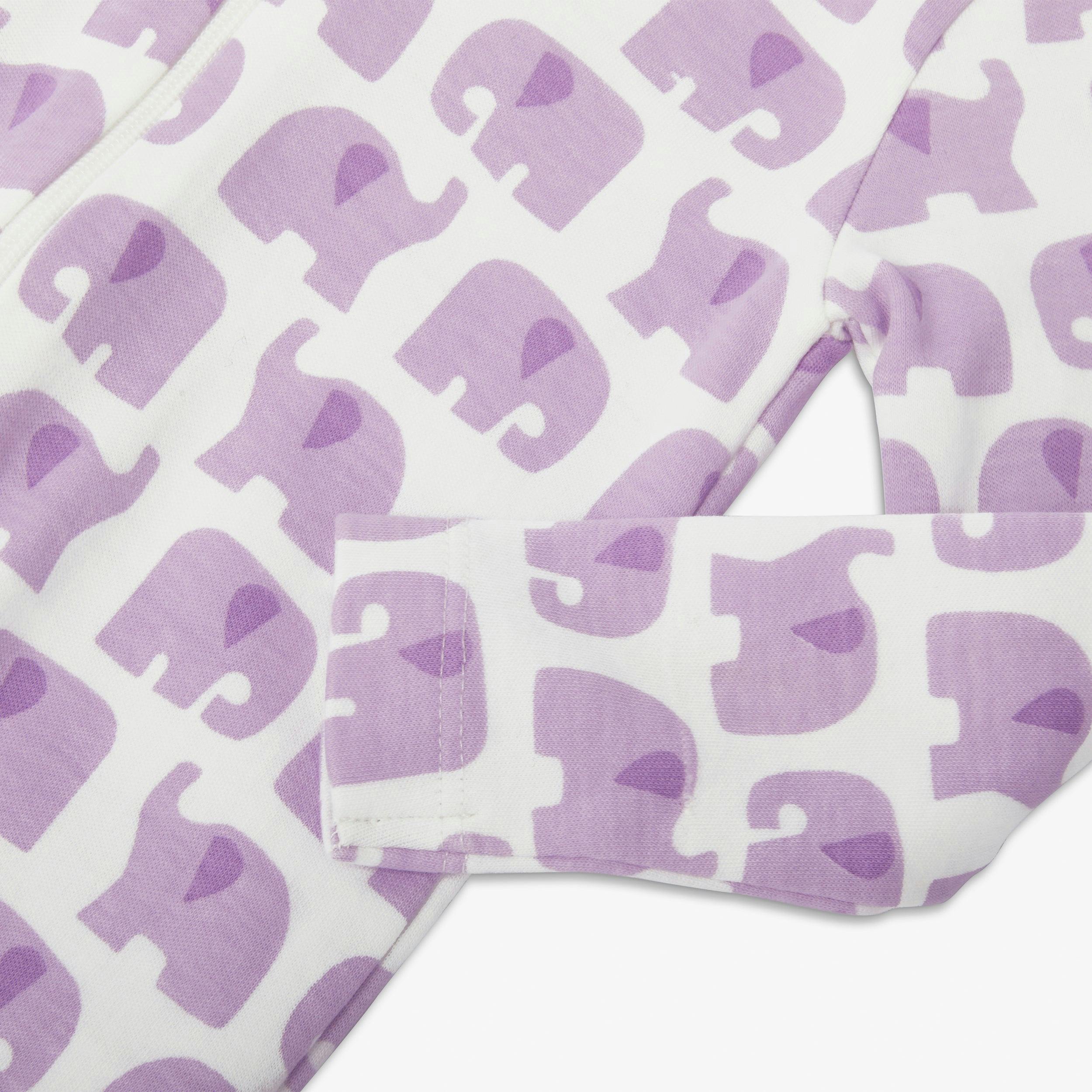 Baby organic animal friends zip footie
