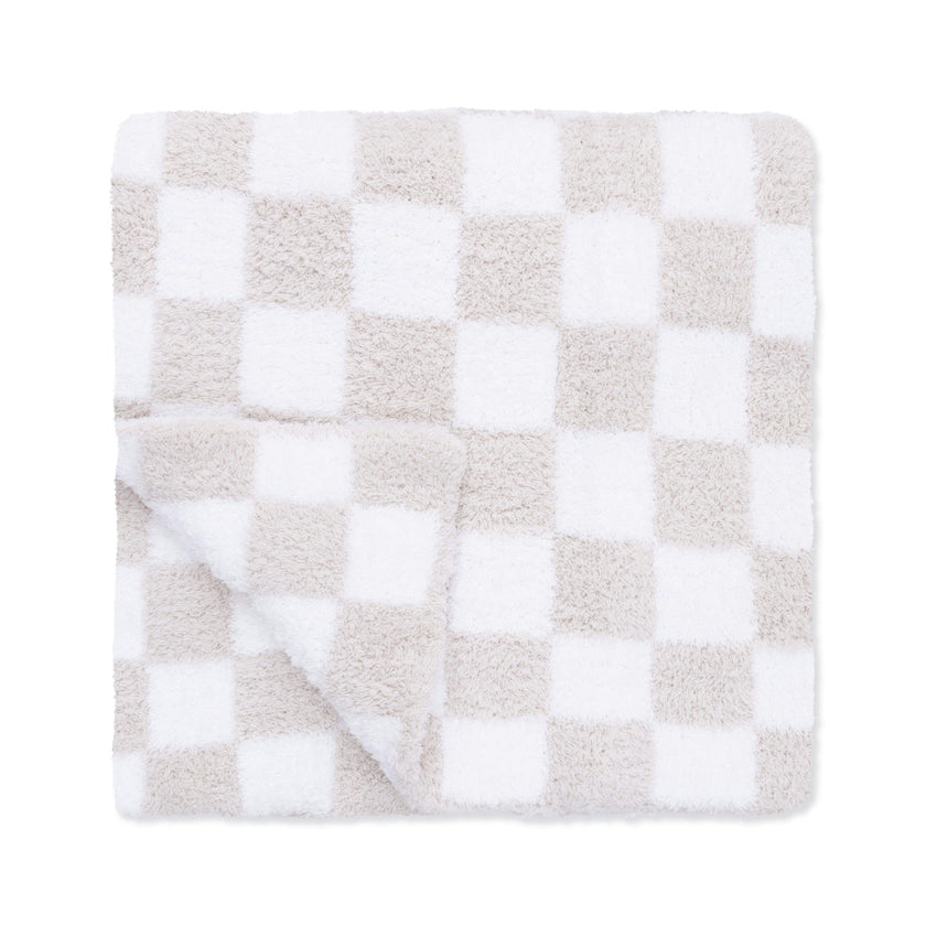 Chenille - Natural Checkerboard Blanket