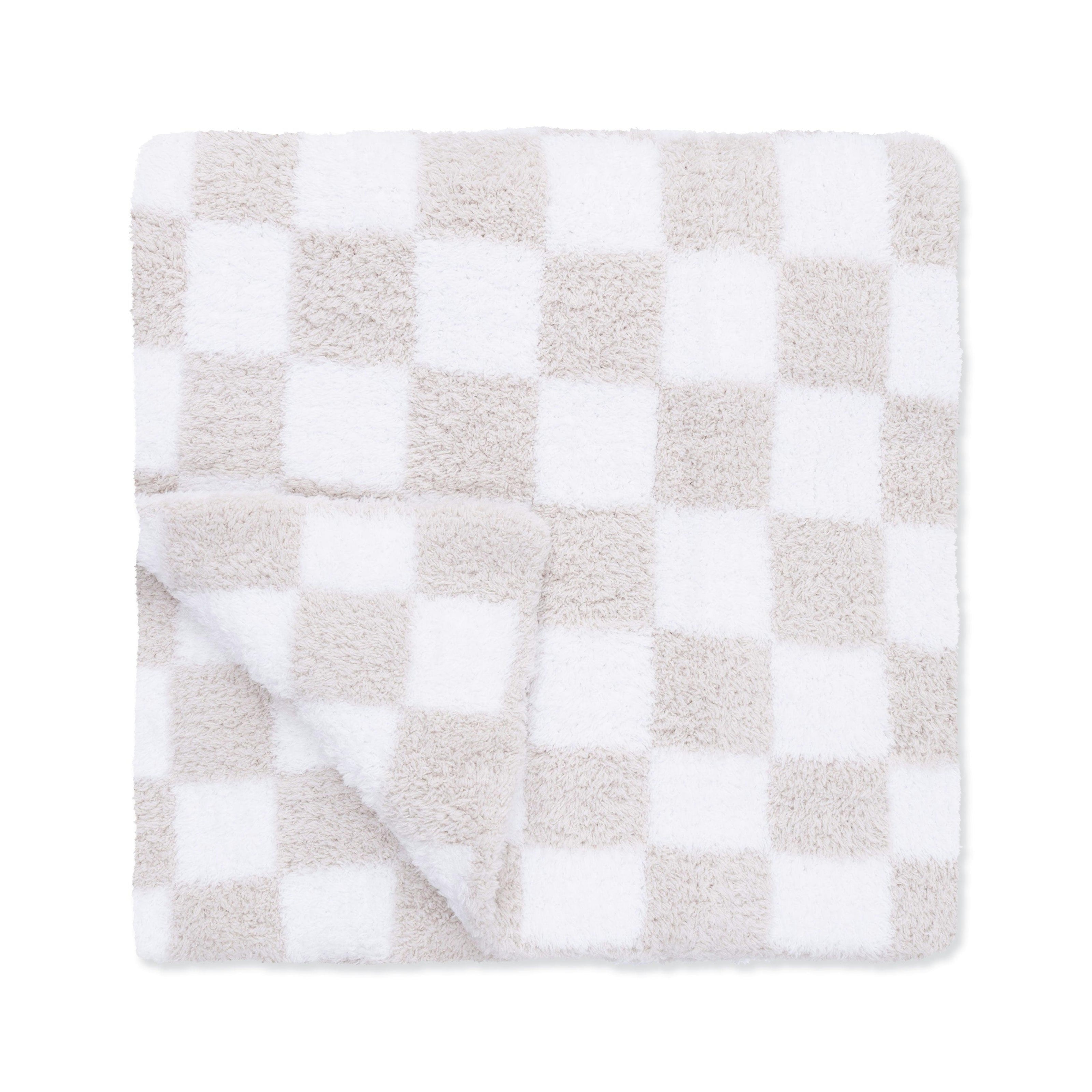 Chenille - Natural Checkerboard Blanket
