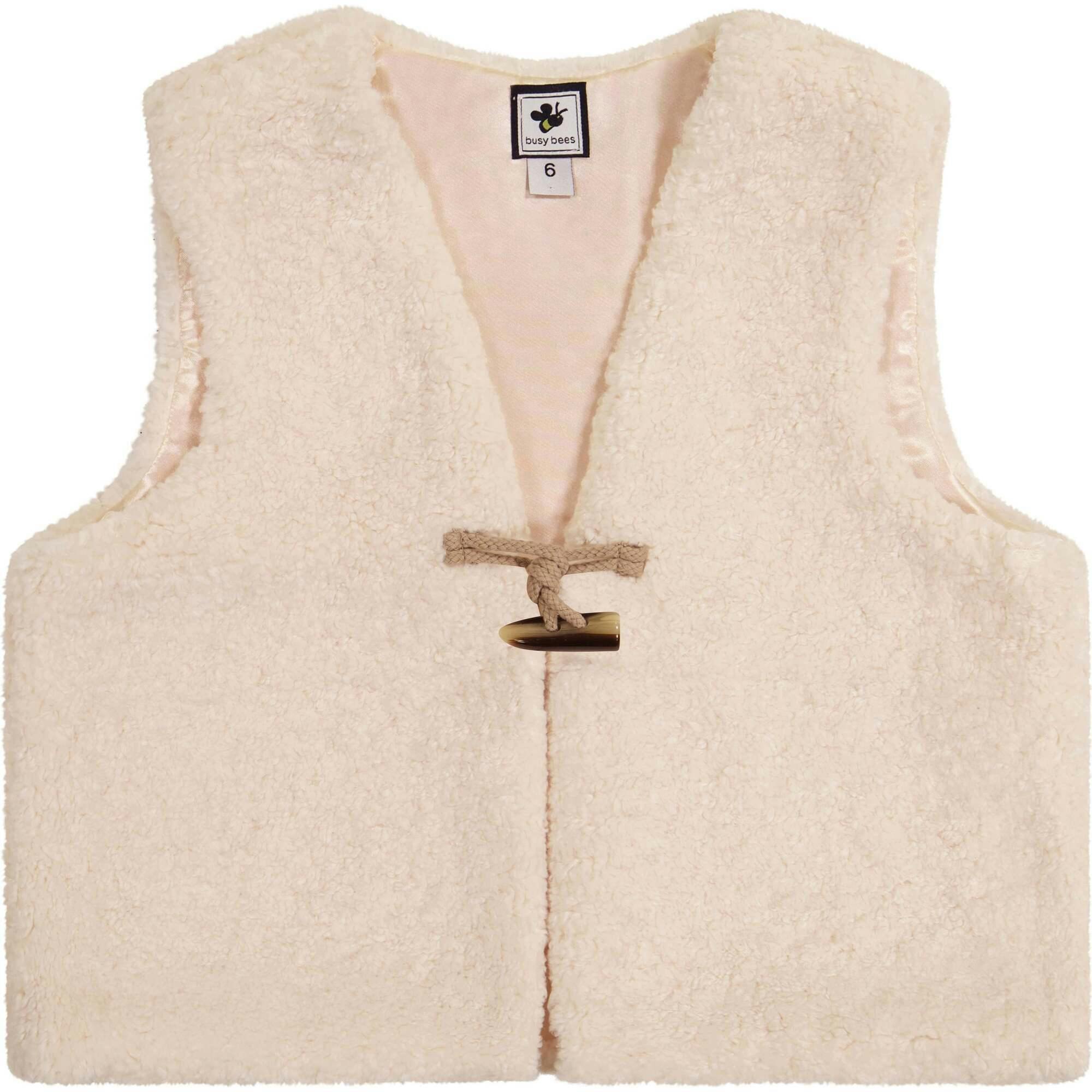 Teddy Faux Fur Vest, Cream