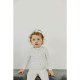 Haze Print 2-Way Zip-Up Footie, White