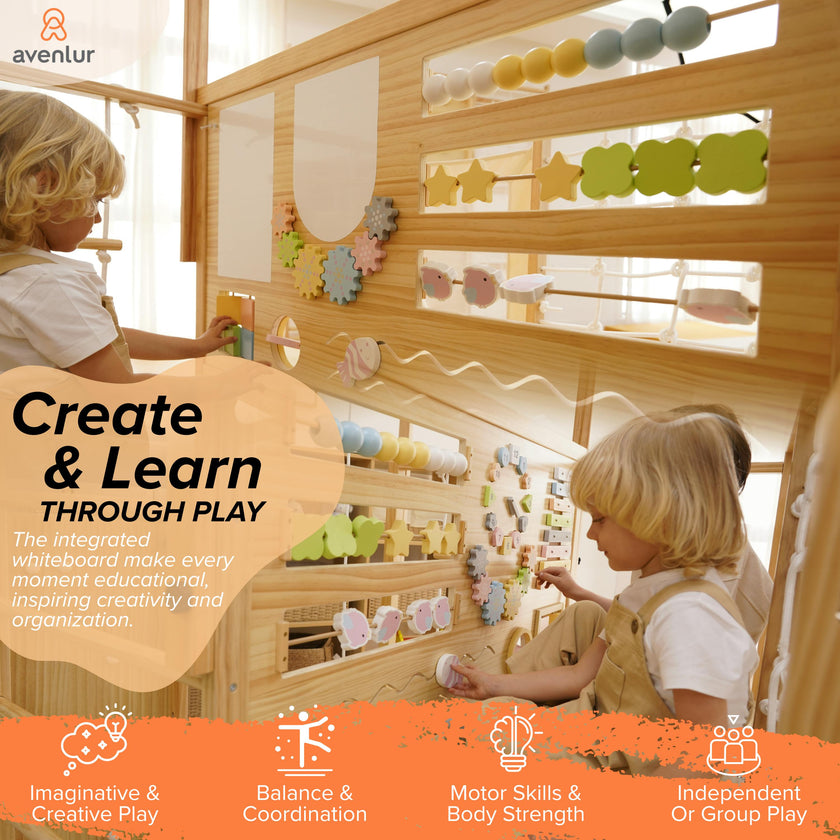 Alpine | Adjustable Indoor Jungle Gym with Slide, Climbing Wall & Monkey Bars