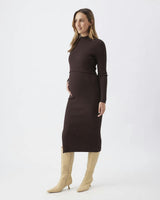 Nella Rib Nursing Knit Dress  Cocoa