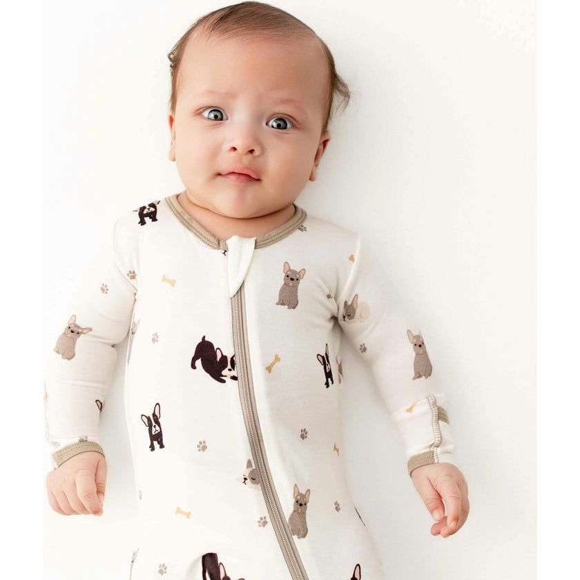 French Bulldogs Zippered Footie