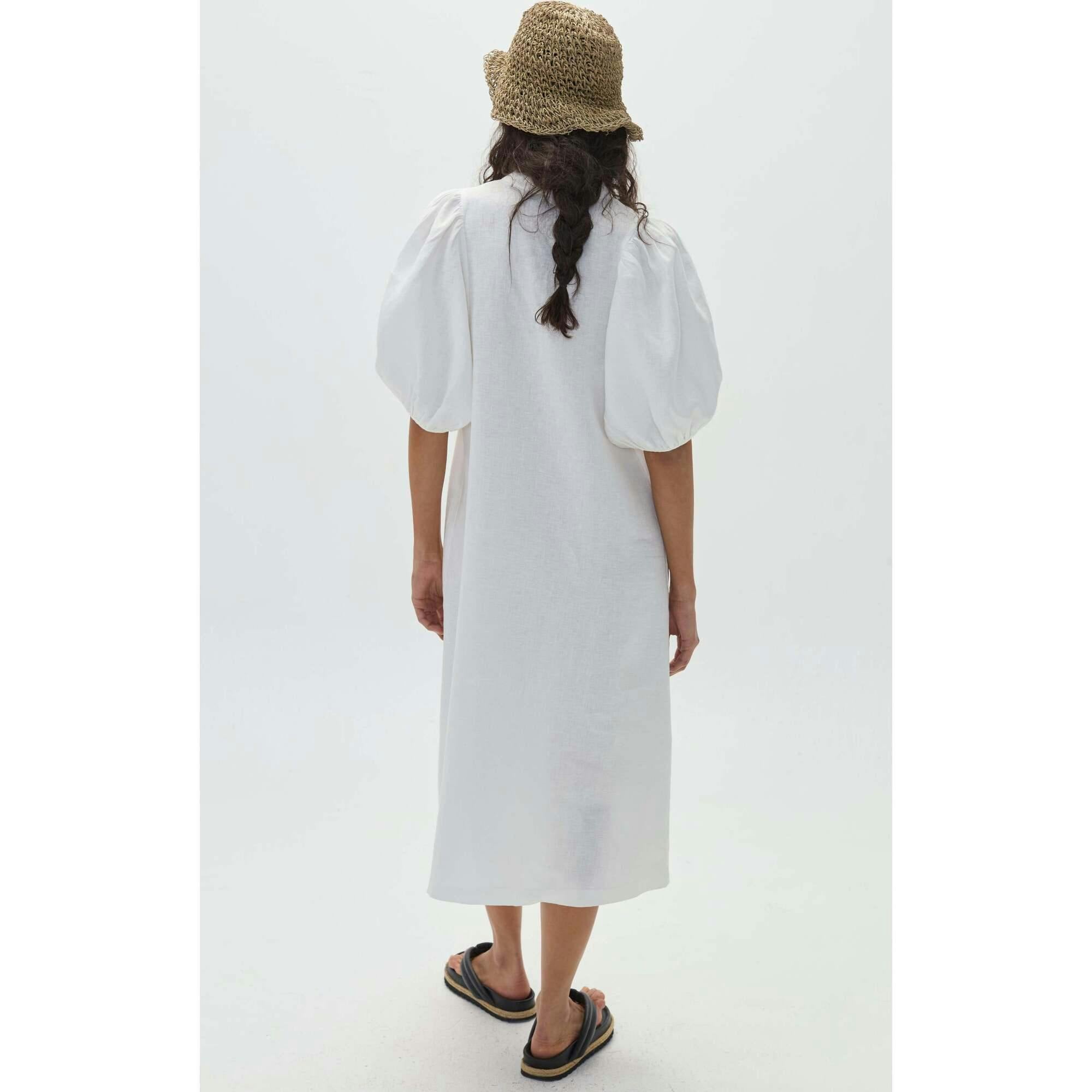 Bubble Linen Dress - Off White