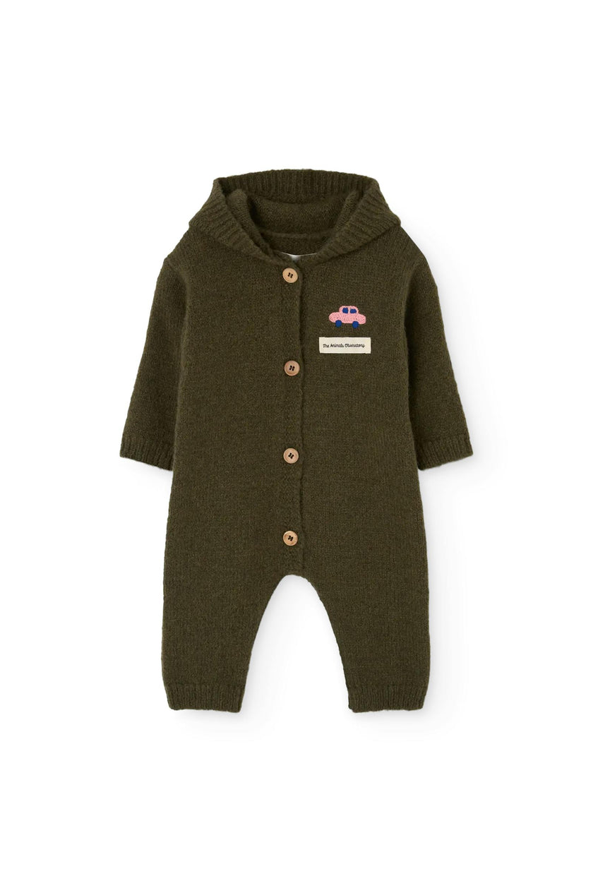Dark Green Boar Jacket Jumpsuit for baby