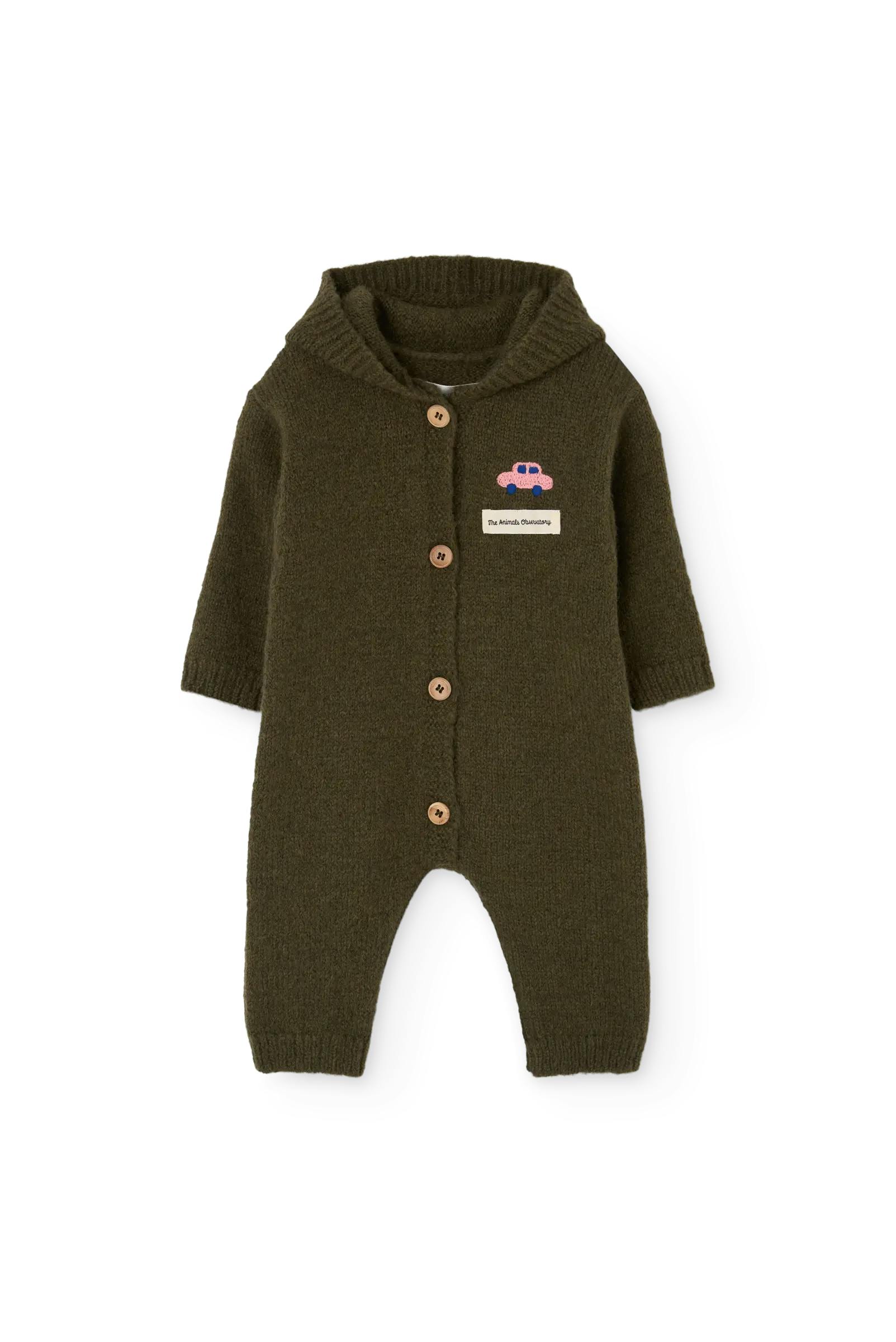 Dark Green Boar Jacket Jumpsuit for baby