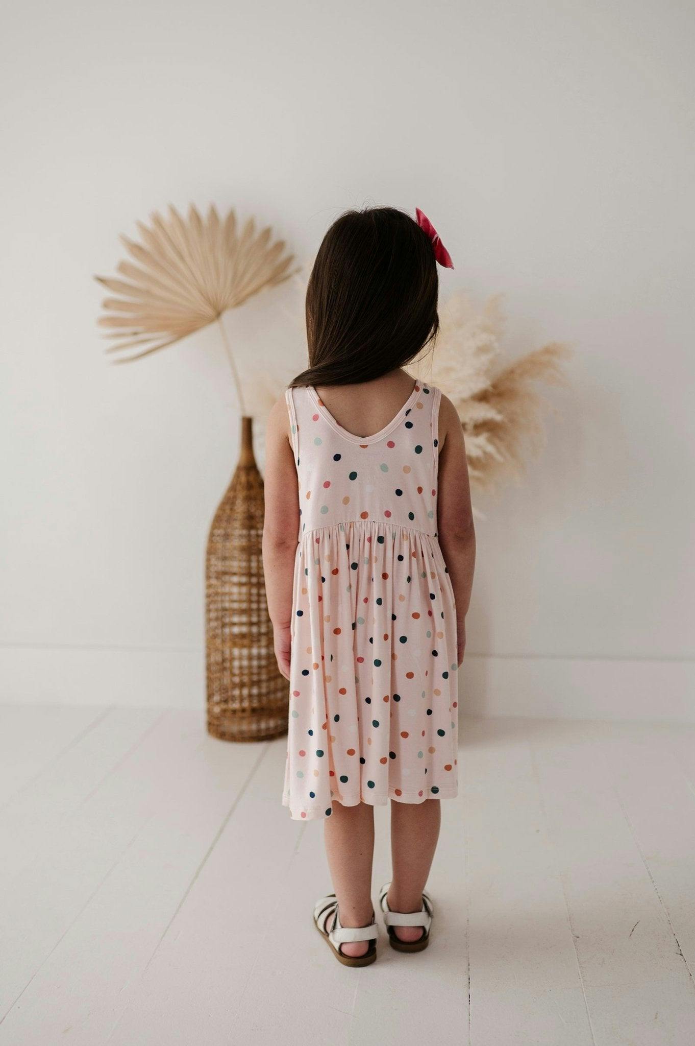 Henley Tank Dress Summer Polka Dots