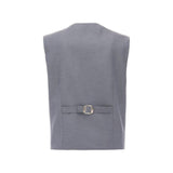 Gray Micro Print Vest & Bowtie