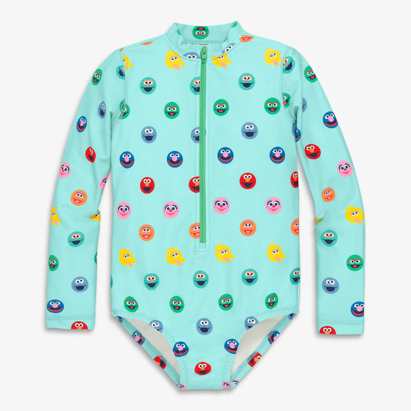 Kids Sesame Street one-piece rash guard