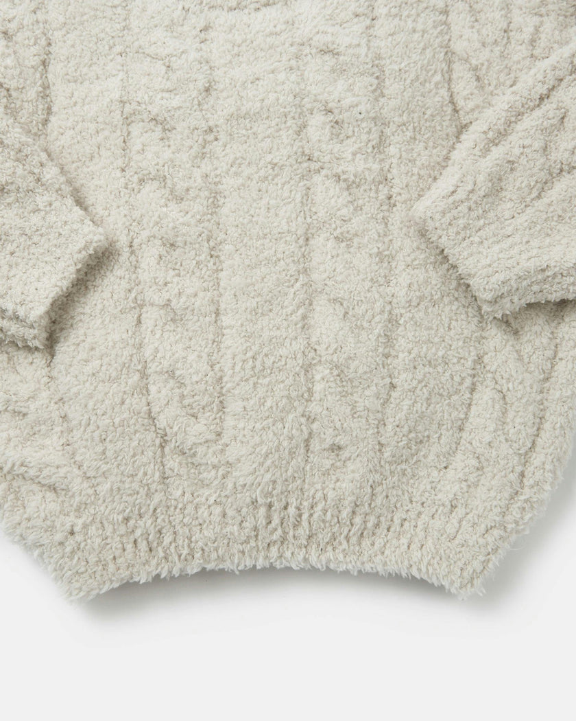 Boxy Cable Sweater - Fuzzy