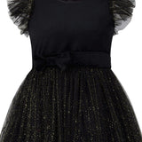 Wednesday Velvet & Glitter Tulle Party Dress