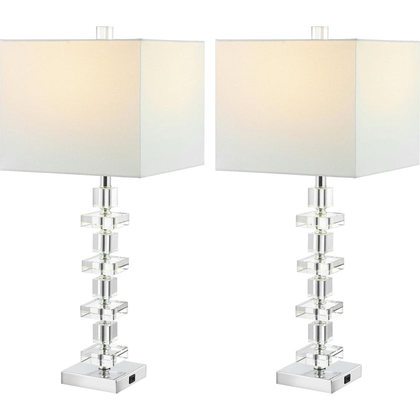 Deco Crystal Table Lamps with USB Port