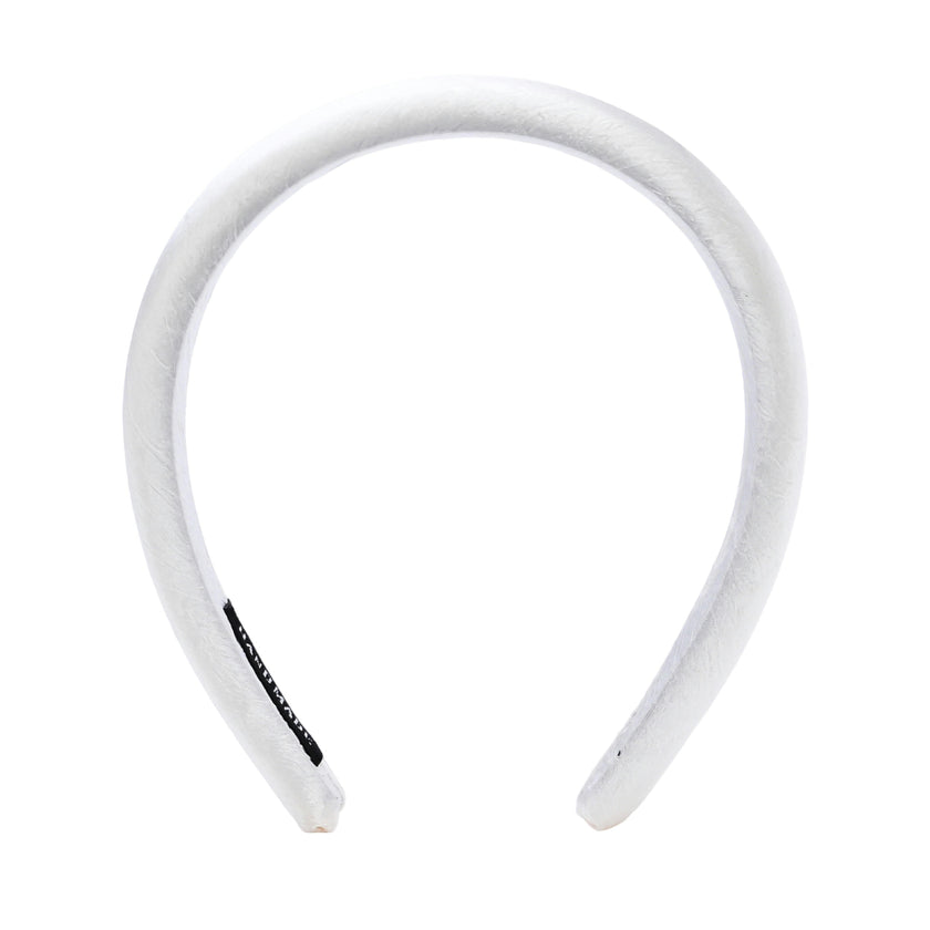 White Classic Satin Padded Headband