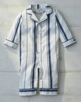 Baby's Twill Classic Romper in Parlor Stripe