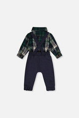 Baby Top & Pants Set Blue And Green Checks