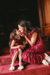 Mini Peridot Dress in Garnet Stripe