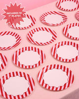 Candy Stripe Plates - 10 paper plates, 7in