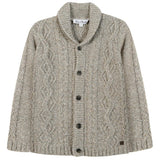 Shawl Collar Cable Knit Button-Down Cardigan