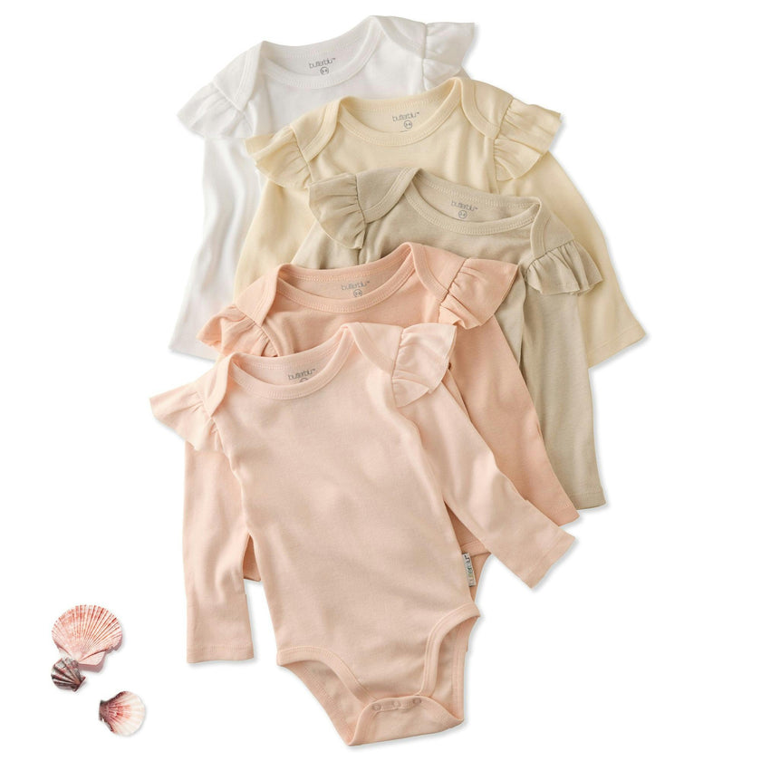 ASHLEY 5-Pack Long Sleeve Ruffle Bodysuits