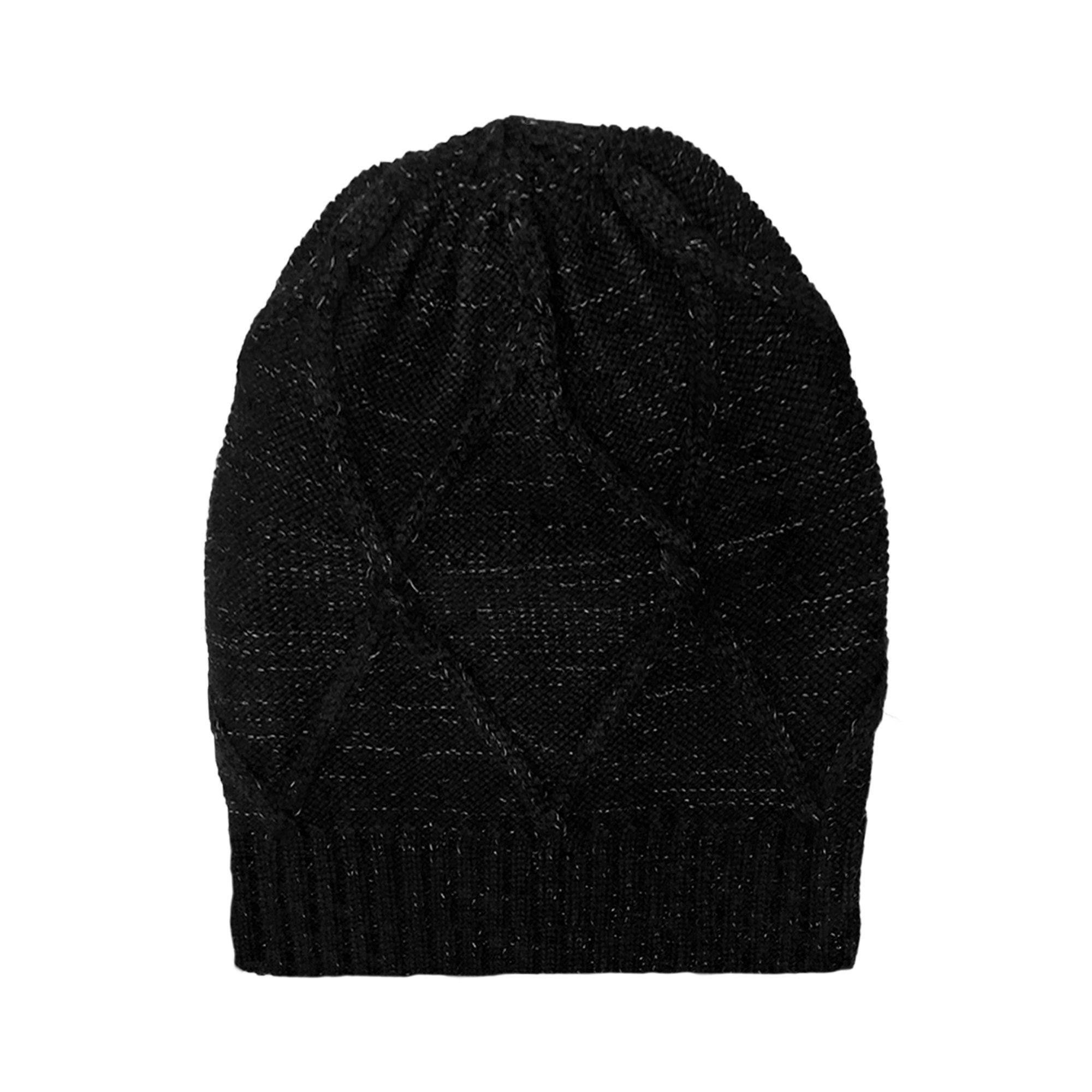 Diamond Lurex Knit Hat (Snap On Pom Sold Separately)