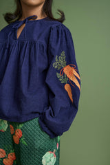 VEGETABLES MICROCORDUROY TOP BLUE