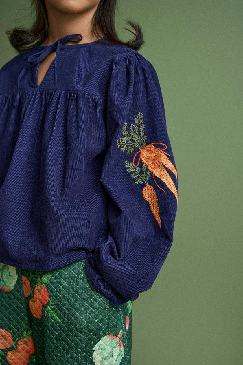 VEGETABLES MICROCORDUROY TOP BLUE