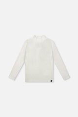 Brushed Rib Mock Neck Top Off-White
