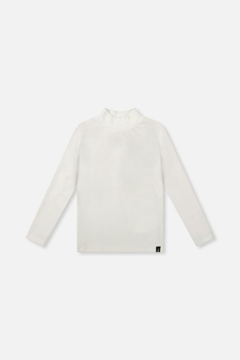 Brushed Rib Mock Neck Top Off-White