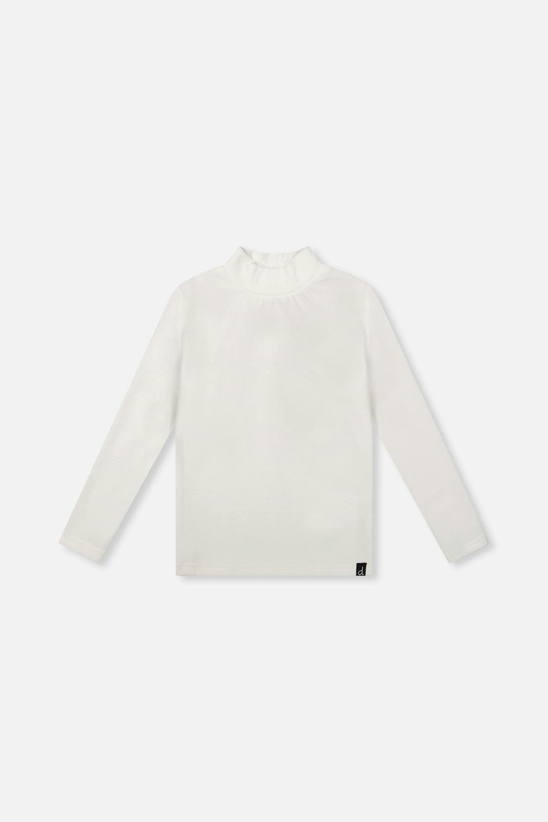 Brushed Rib Mock Neck Top Off-White