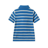 Boys Short Sleeve Polo Knit | Blue Stripe