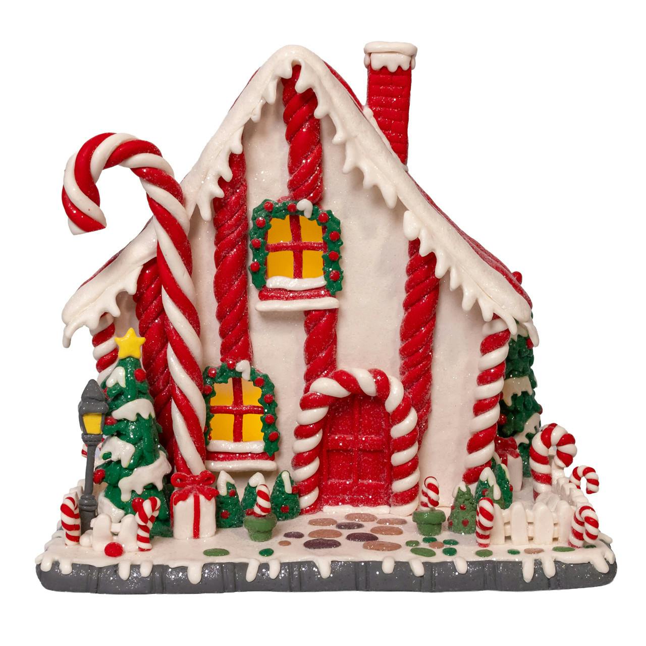 Kurt Adler 10.5-Inch Battery Operated LED Candy Cane Lane House