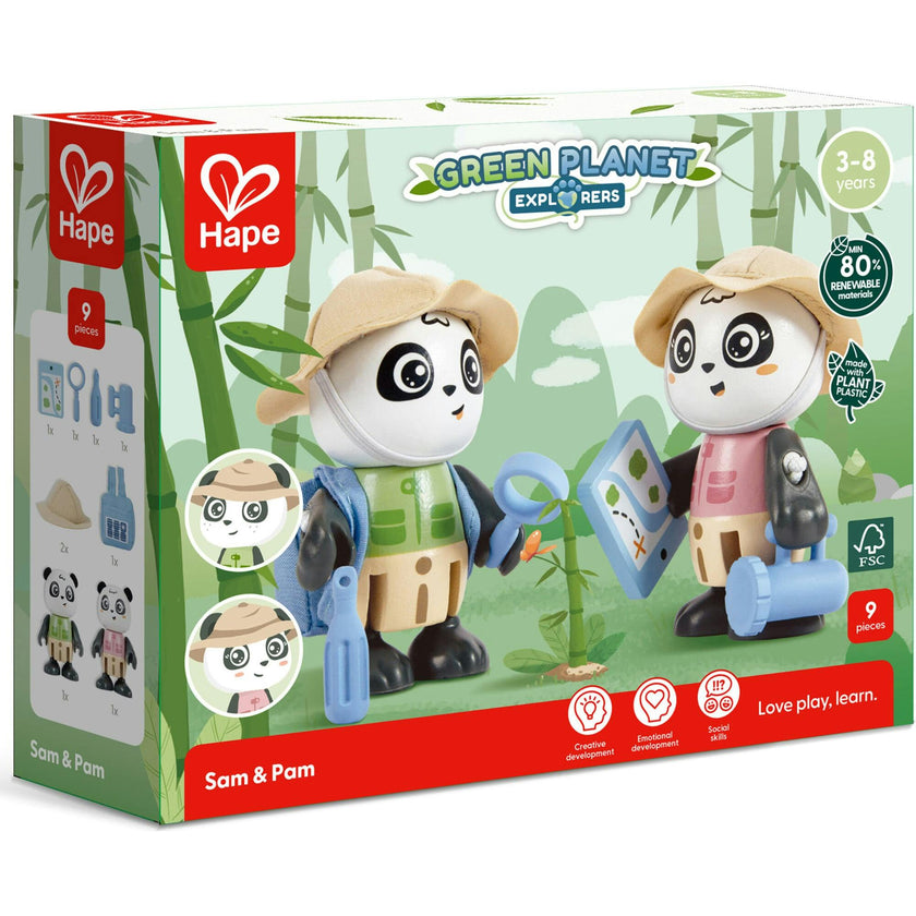 Hape: Sam & Pam Set - 2 Articulated Toy Figurines