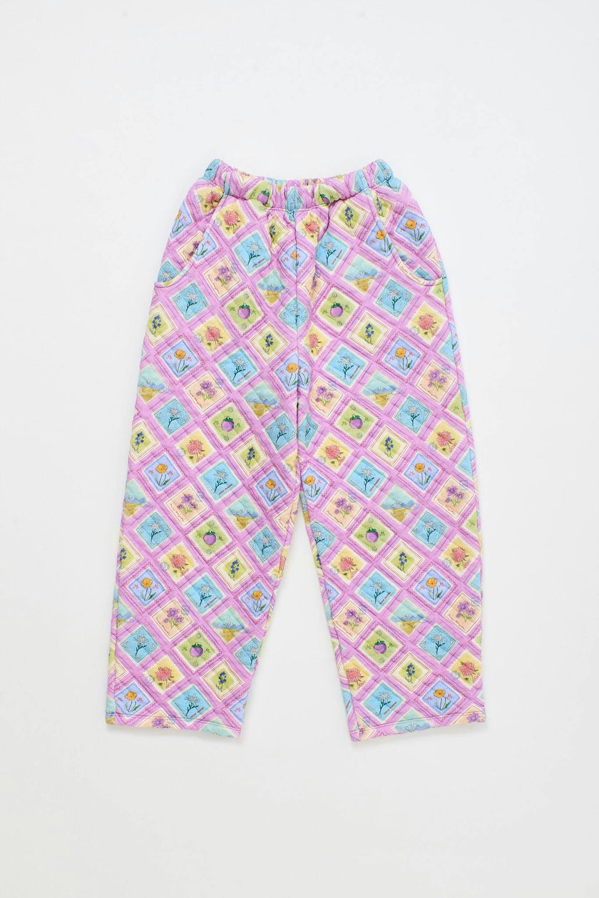 POSTCARD QUILTED PANTS LILAC