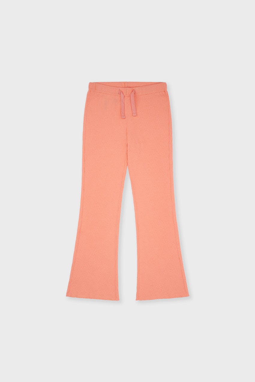 Organic Cotton Slim Flare Ribbed Pant