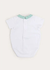 Lucas Check Button Detail Bodysuit in Green (1mth-2yrs)
