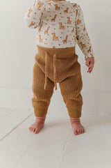 Baby Knit Pants in Camel