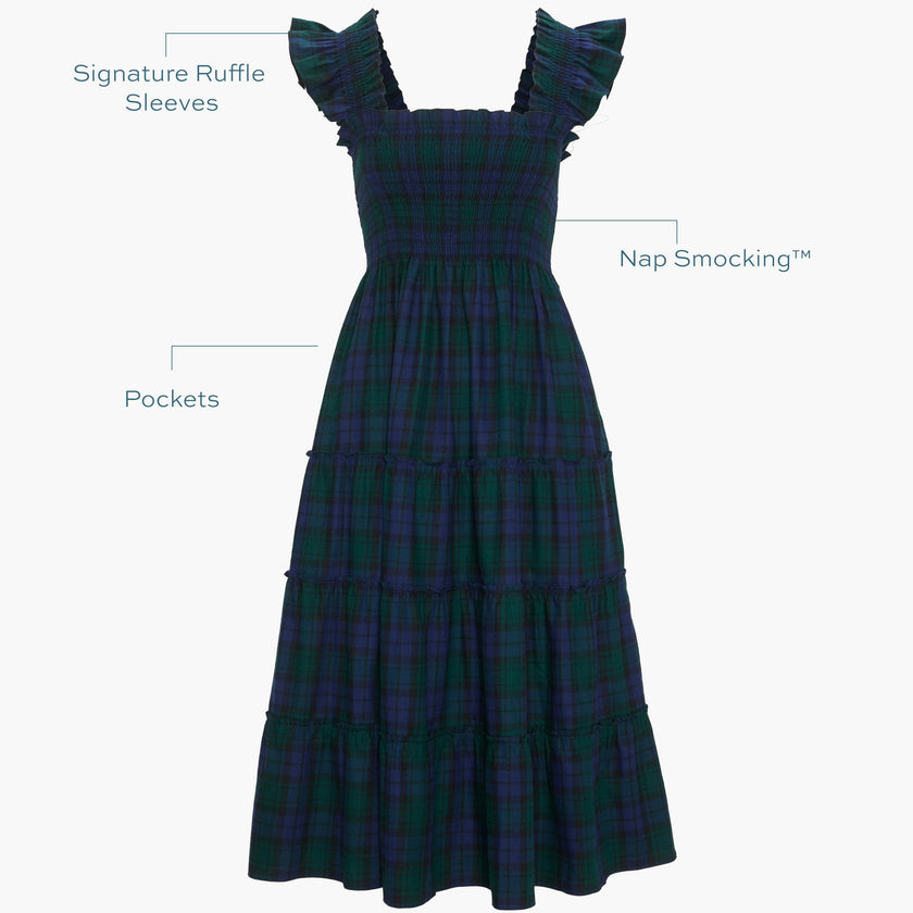 The Ellie Nap Dress - Blackwatch Tartan