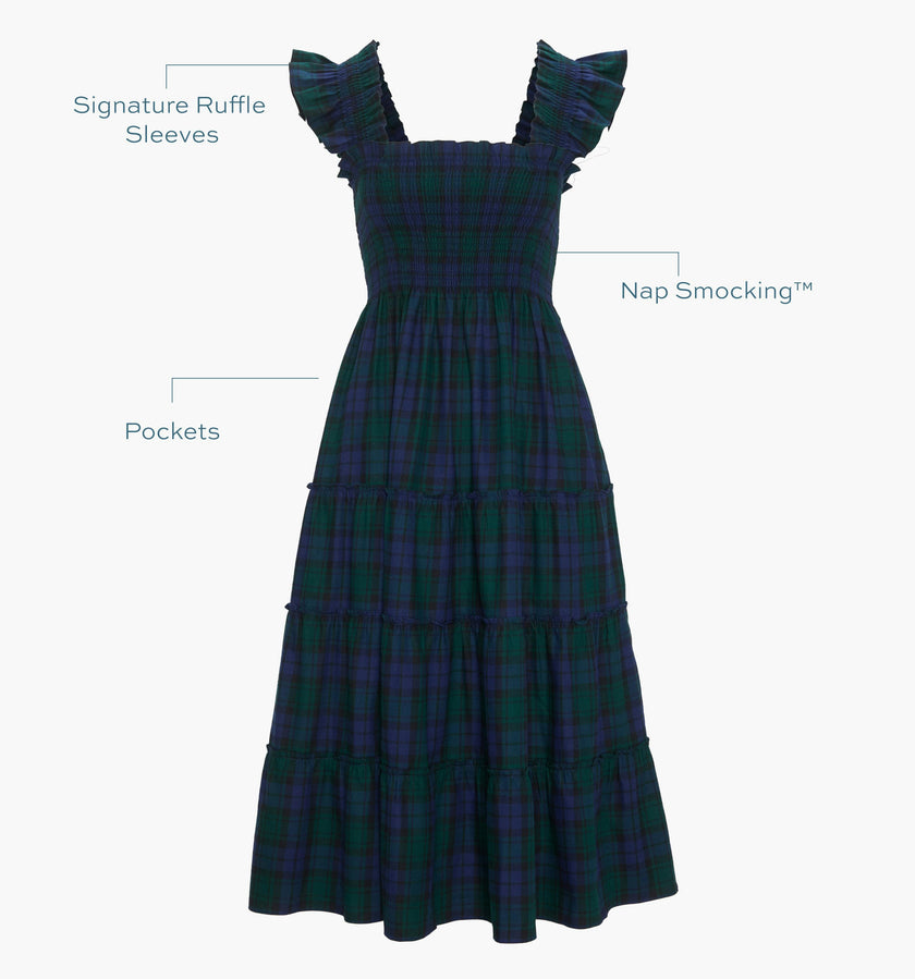 The Ellie Nap Dress - Blackwatch Tartan