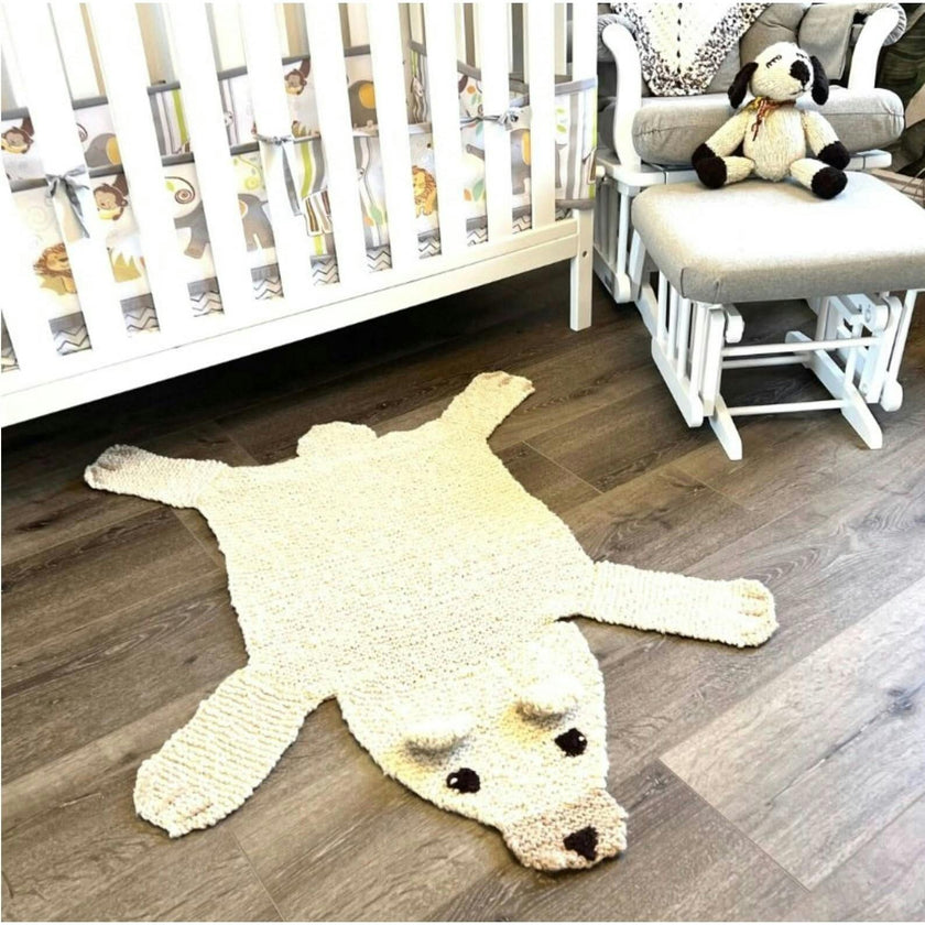 Organic Wool Play Mat + Nursery Rug  | Polar Bear