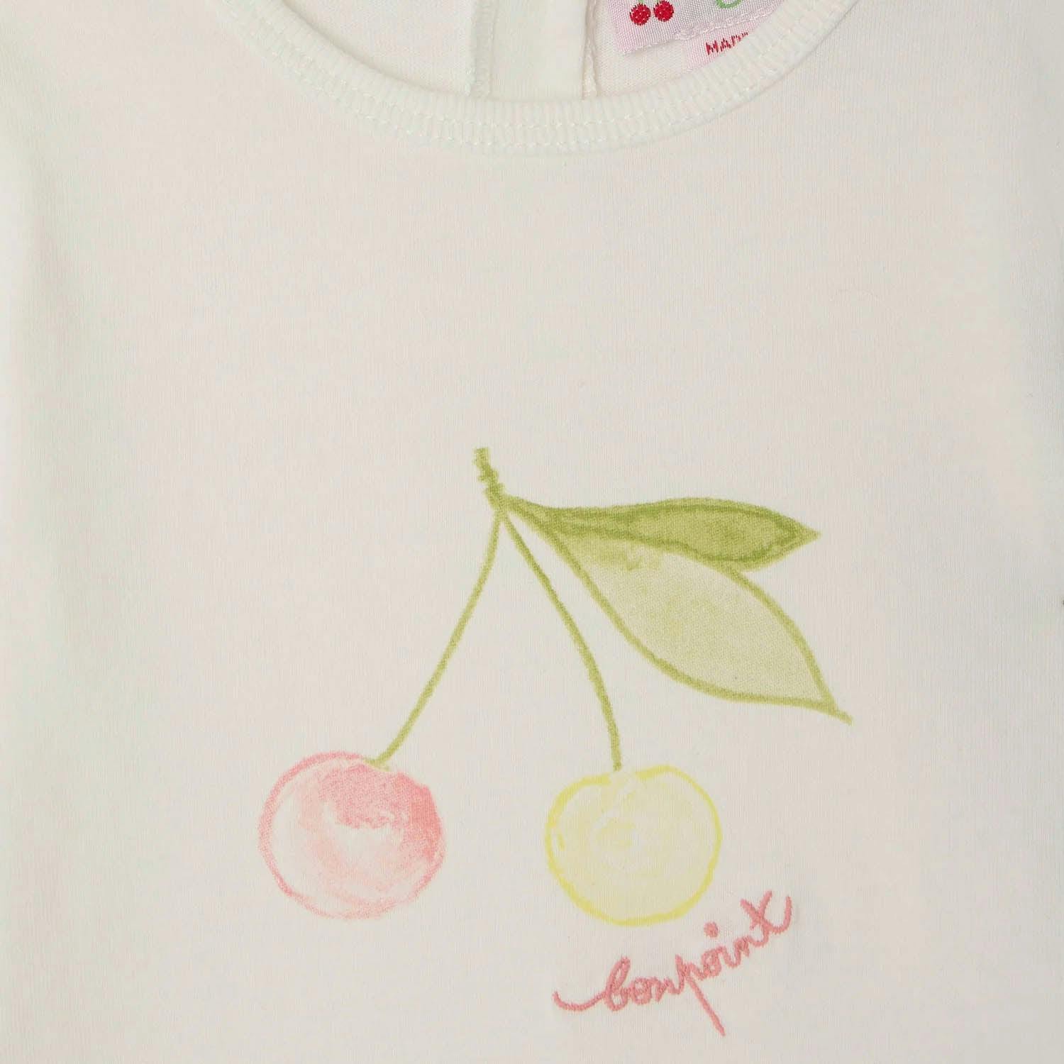 BONPOINT Cira Cherries Baby T-Shirt - Blanc Lait