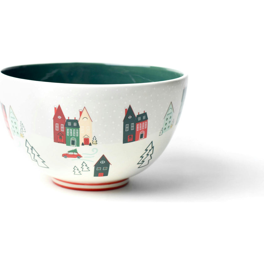 Christmas in the Village Town Square Footed Bowl