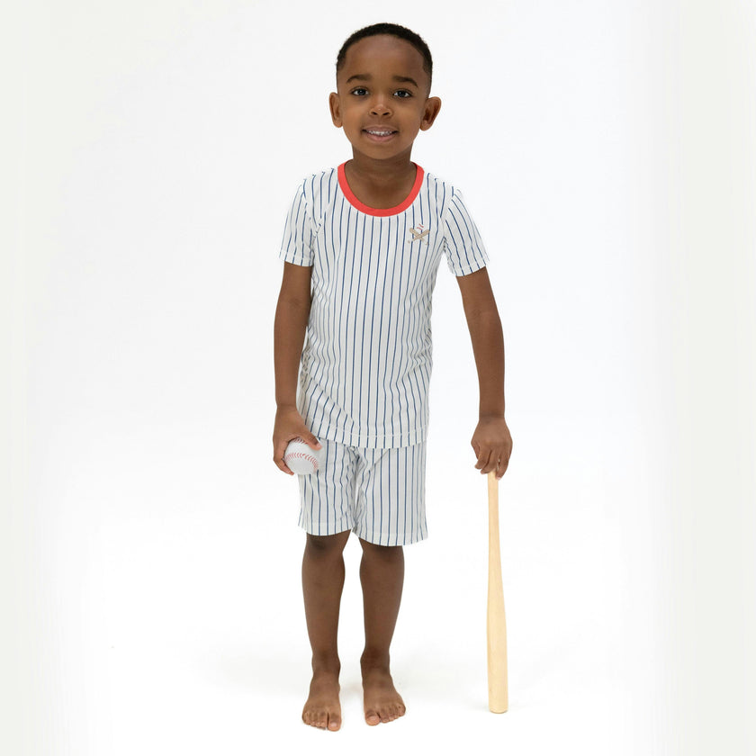 Baseball Stripe - Loungewear Short Set